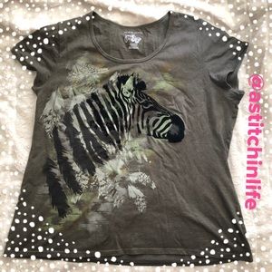 JMS Velvet Zebra Tee Shirt